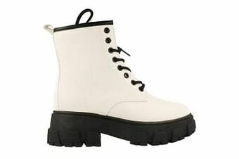 Mode-Mania Bottine Dames Trend Bikerboot - Wit