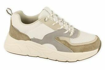Super Cracks Sneaker Laag Dames Dadsneaker - Beige
