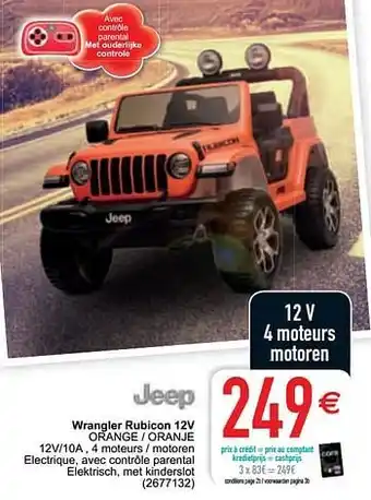 Wrangler rubicon 12v orange - oranje
