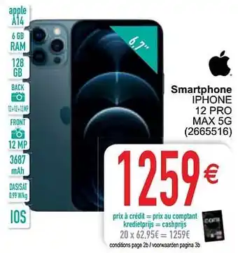 Cora Apple smartphone iphone 12 pro max 5g aanbieding