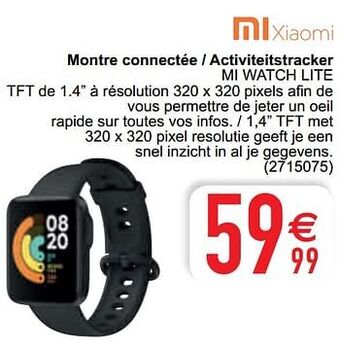 Cora Xiaomi montre connectée - activiteitstracker mi watch lite aanbieding