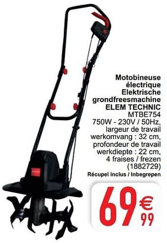 Cora Motobineuse électrique elektrische grondfreesmachine elem technic mtbe754 aanbieding