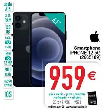 Cora Apple smartphone iphone 12 5g aanbieding
