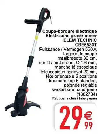 Cora Coupe-bordure électrique elektrische grastrimmer elem technic cbe5530t aanbieding