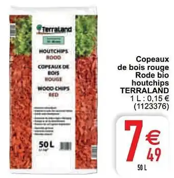 Cora Copeaux de bois rouge rode bio houtchips terraland aanbieding