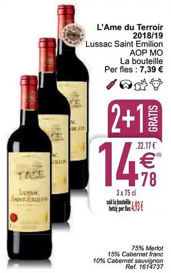 L`ame du terroir 2018-19 lussac saint emilion aop mo