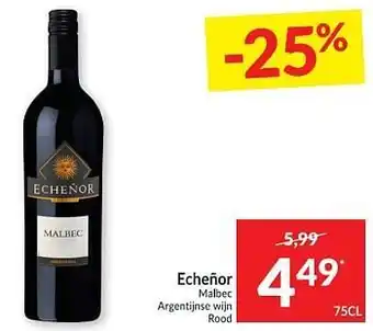 Intermarché Echenor malbec argentijnse wijn rood aanbieding