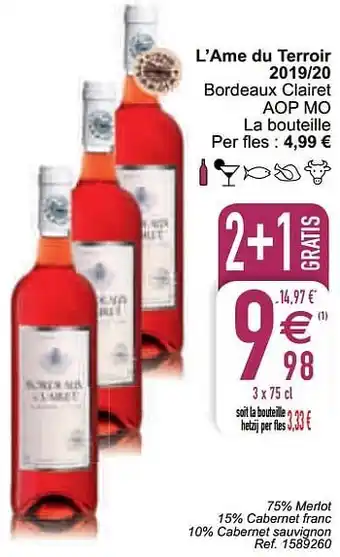 Cora L`ame du terroir 2019-20 bordeaux clairet aop mo aanbieding
