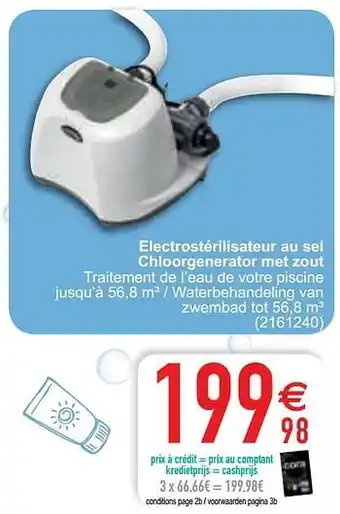 Electrostérilisateur au sel chloorgenerator met zout