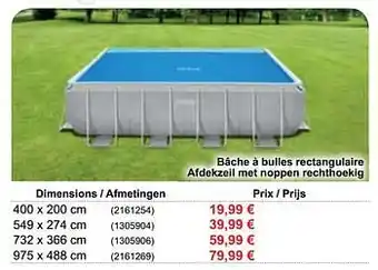 Cora Bâche à bulles rectangulaire afdekzeil met noppen rechthoekig aanbieding