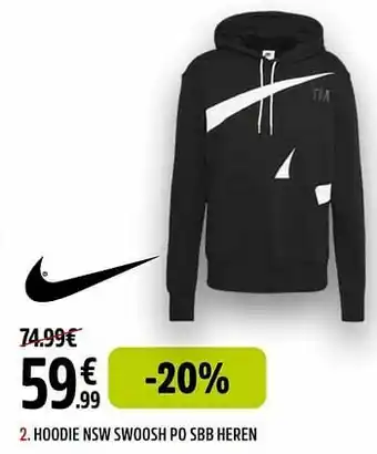 Intersport Hoodie nsw swoosh po sbb heren aanbieding
