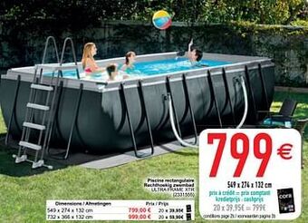 Cora Piscine rectangulaire rechthoekig zwembad ultra frame xtr aanbieding