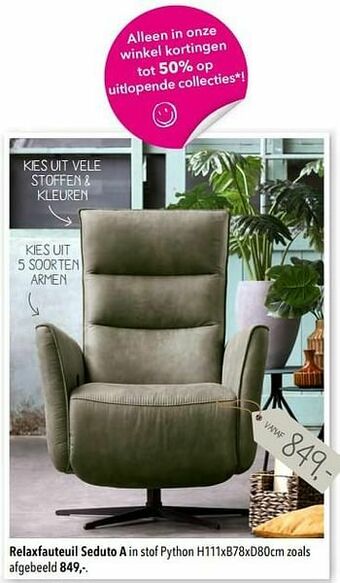 YGO Relaxfauteuil seduto a aanbieding