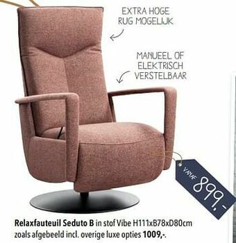 YGO Relaxfauteuil seduto b aanbieding