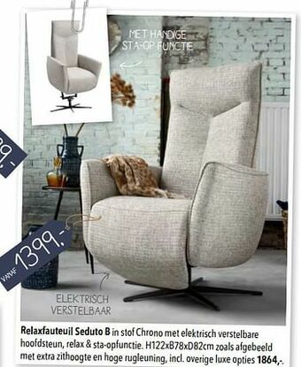 YGO Relaxfauteuil seduto b aanbieding