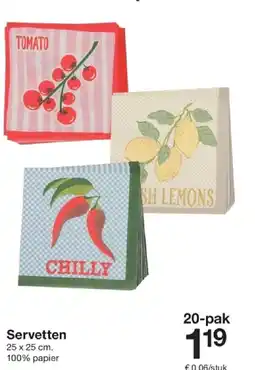 Zeeman Servetten aanbieding