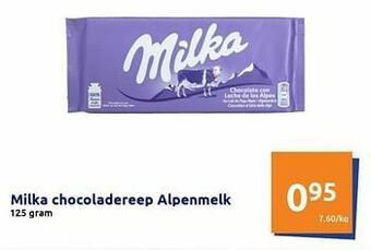 Action Milka chocoladereep alpenmelk aanbieding