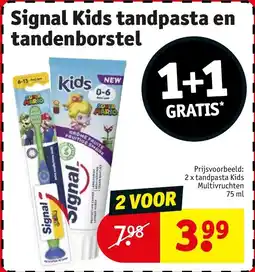 Kruidvat Signal Kids tandpasta en tandenborstel aanbieding