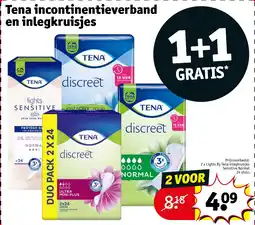 Kruidvat Tena Incontinentieverband en Inlegkruisjes aanbieding
