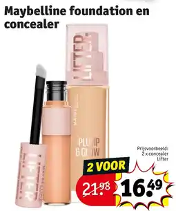 Kruidvat Maybelline foundation en concealer aanbieding