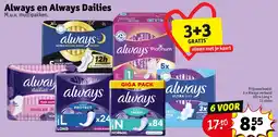 Kruidvat Always en Always Dailies aanbieding