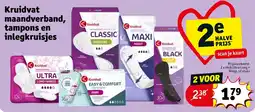 Kruidvat Kruidvat Maandverband, tampons en Inlegkruisjes aanbieding