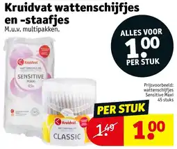 Kruidvat Kruidvat wattenschijfjes en -staafjes aanbieding