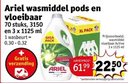 Kruidvat Ariel wasmiddel pods en vloeibaar aanbieding