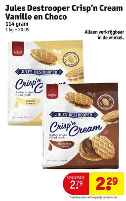 Kruidvat Jules Destrooper Crisp'n Cream Vanille en Choco aanbieding