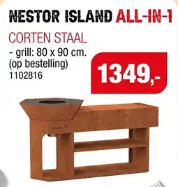 Hubo Barbecook Nestor Island All-in-1 Corten Staal aanbieding