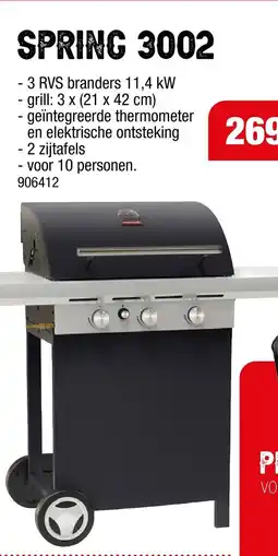 Hubo Barbecook Spring 3002 aanbieding