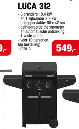 Hubo Barbecook Luca 312 aanbieding