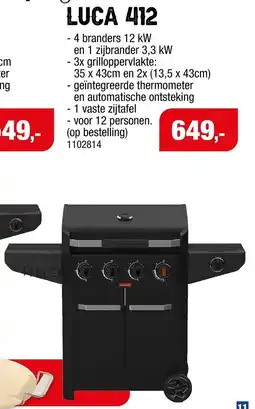 Hubo Barbecook Luca 412 aanbieding