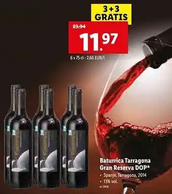 Lidl Baturrica Tarragona Gran Reserva DOP aanbieding