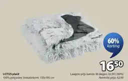 Jysk Lotus plaid aanbieding