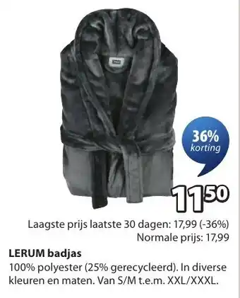 Jysk Lerum Badjas aanbieding
