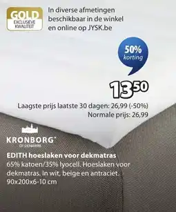 Jysk Edith hoeslaken voor dekmatras aanbieding