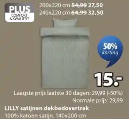 Jysk Lilly Satijnen Dekbedovertrek aanbieding