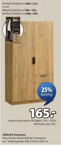 Jysk Jenslev Kleerkast aanbieding