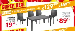 Trafic 4 Stoelen Madam + 1 Tafel Prince aanbieding