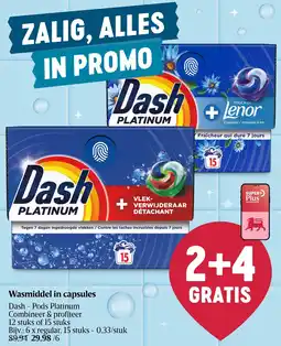 Delhaize Dash Pods Platinum Wasmiddel in capsules aanbieding