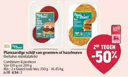 Delhaize Plantaardige schijf van groenten of hazelnoten aanbieding