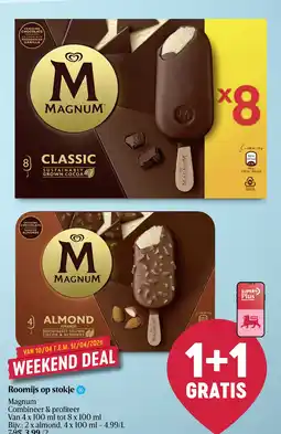 Delhaize Magnum Roomijs op stokje aanbieding
