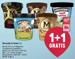 Delhaize Ben & Jerry's of Magnum Roomijs in beker aanbieding