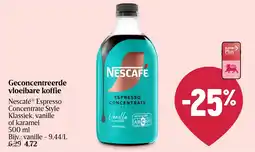 Delhaize Nescafé Espresso Concentrate Style Klassiek, vanille of karamel Geconcentreerde vloeibare koffie aanbieding