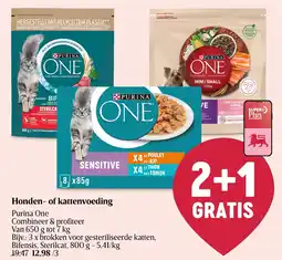 Delhaize Purina One Honden of kattenvoeding aanbieding