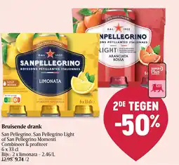 Delhaize Bruisende drank San Pellegrino, San Pellegrino Light of San Pellegrino Momenti aanbieding