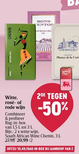 Delhaize Witte, rosé- of rode wijn aanbieding