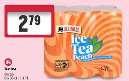 Delhaize Perzik Ice tea aanbieding