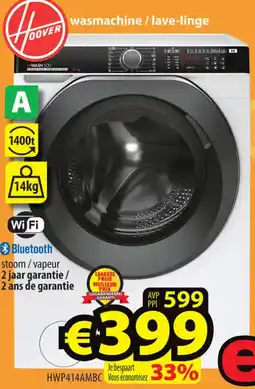 ElectroStock Hoover wasmachine/lave-linge HWP414AMBC aanbieding